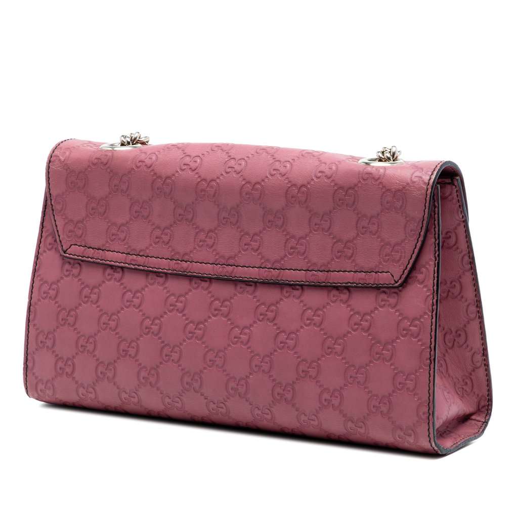 Gucci Medium Guccissima Emily Shoulder Bag Pink Leather Very good - Back View