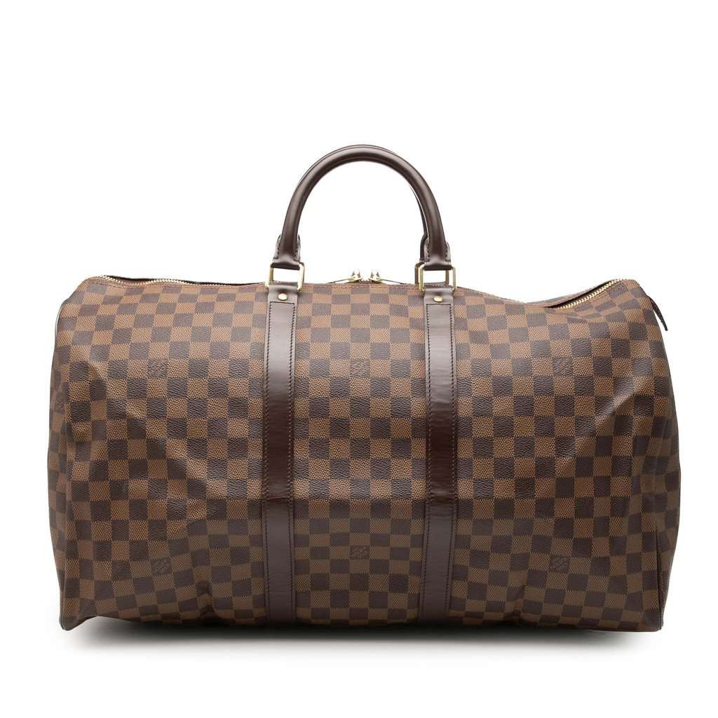 Louis Vuitton Damier Ebene Keepall 50 Brown Very good - Front View
