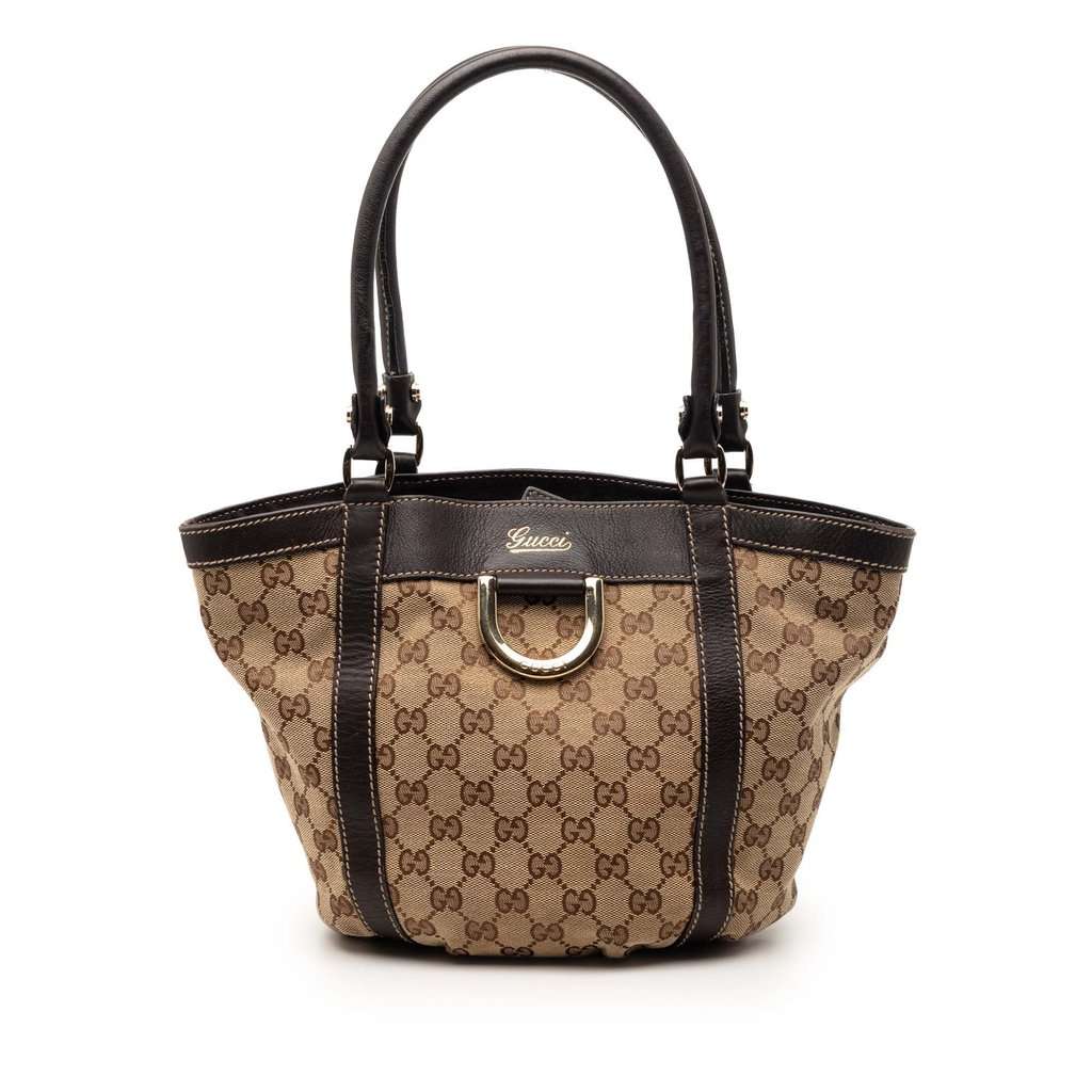 Gucci GG Canvas Abbey D Ring Handbag Beige Very good condition - Front View