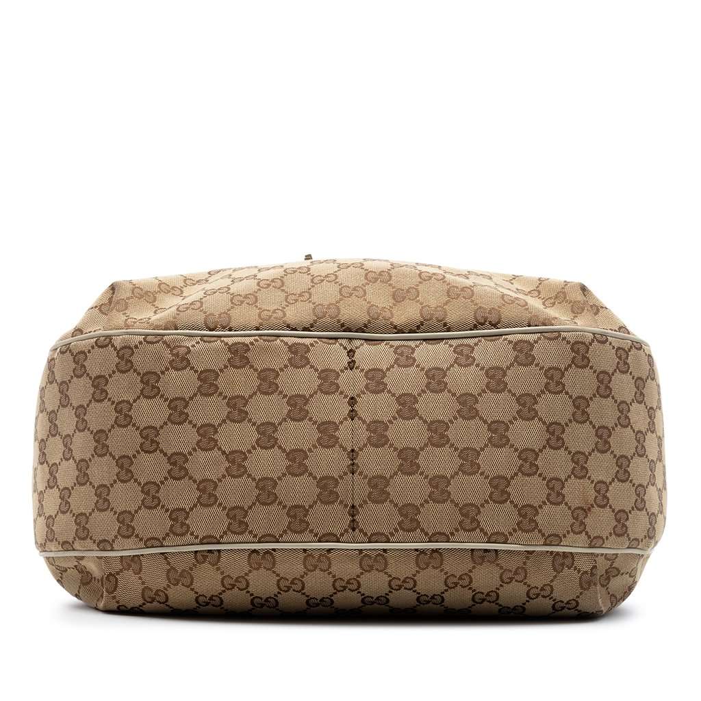 Gucci Medium GG Canvas Emily Flap Satchel Beige Very good condition - Inside View