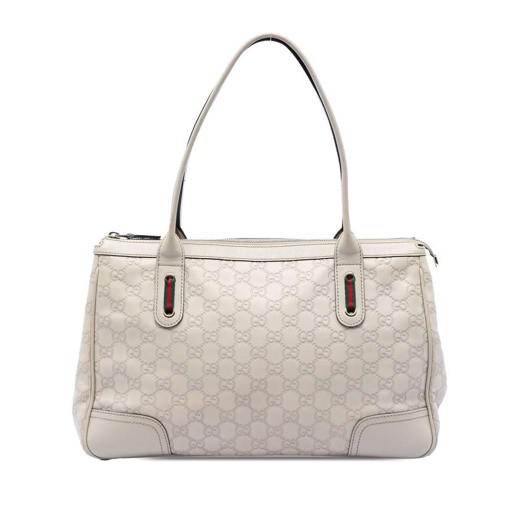 Gucci Guccissima Web Princy Tote Beige Leather Very good condition - Front View