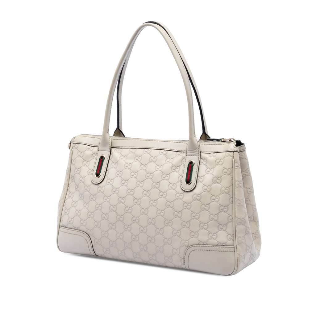 Gucci Guccissima Web Princy Tote Beige Leather Very good condition - Back View