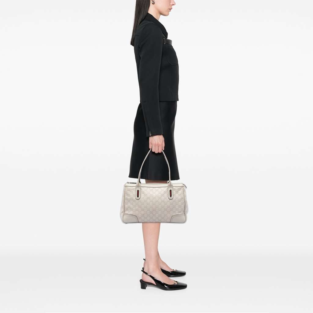 Gucci Guccissima Web Princy Tote Beige Leather Very good condition - Box View
