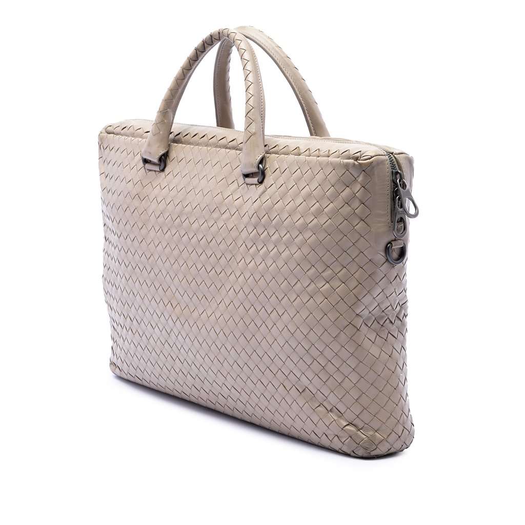 Bottega Veneta Nappa Intrecciato Business Bag Beige Leather Very good condition - Back View