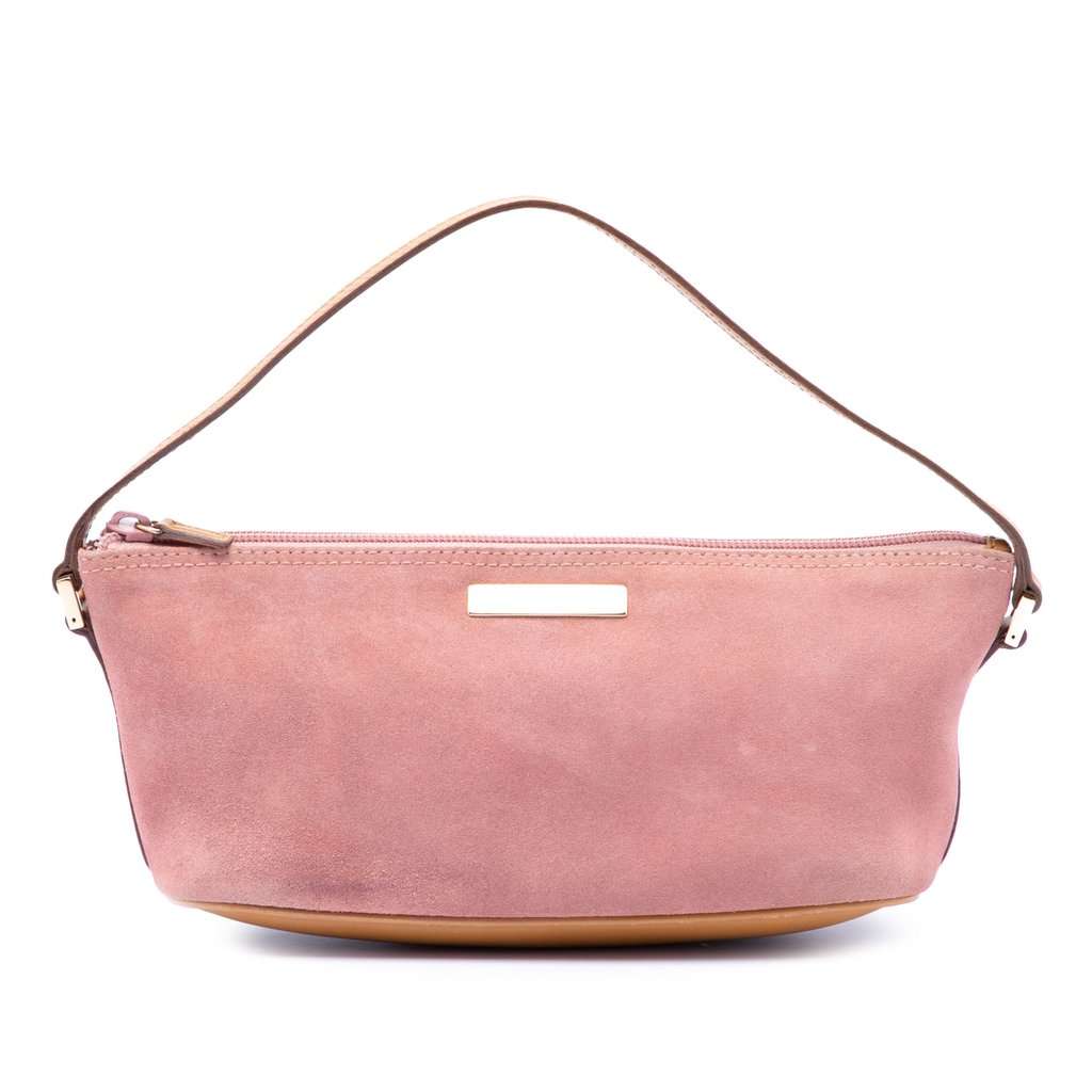 Gucci Suede Boat Pink Leather Very good - Front View