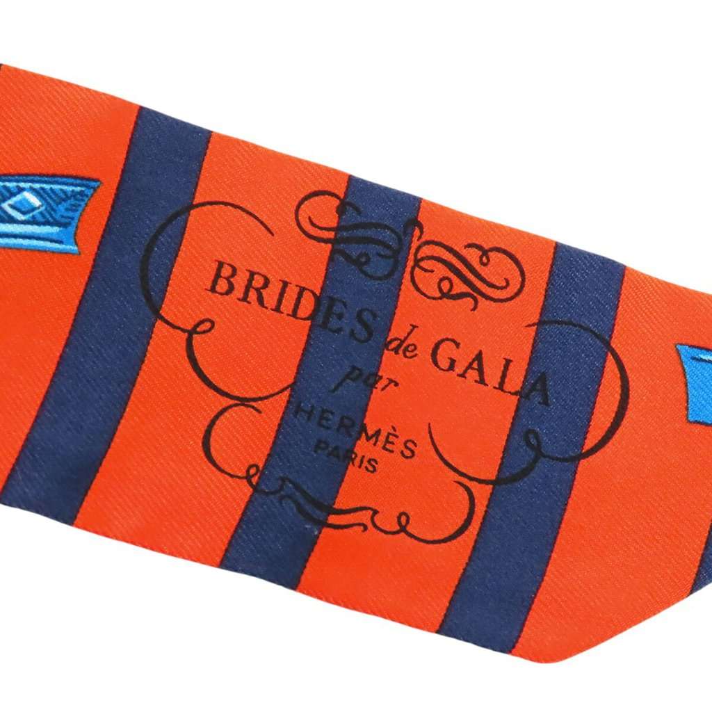 Hermès Brides De Gala Bayaderes Twilly Silk Scarf Orange Very good condition - Inside View