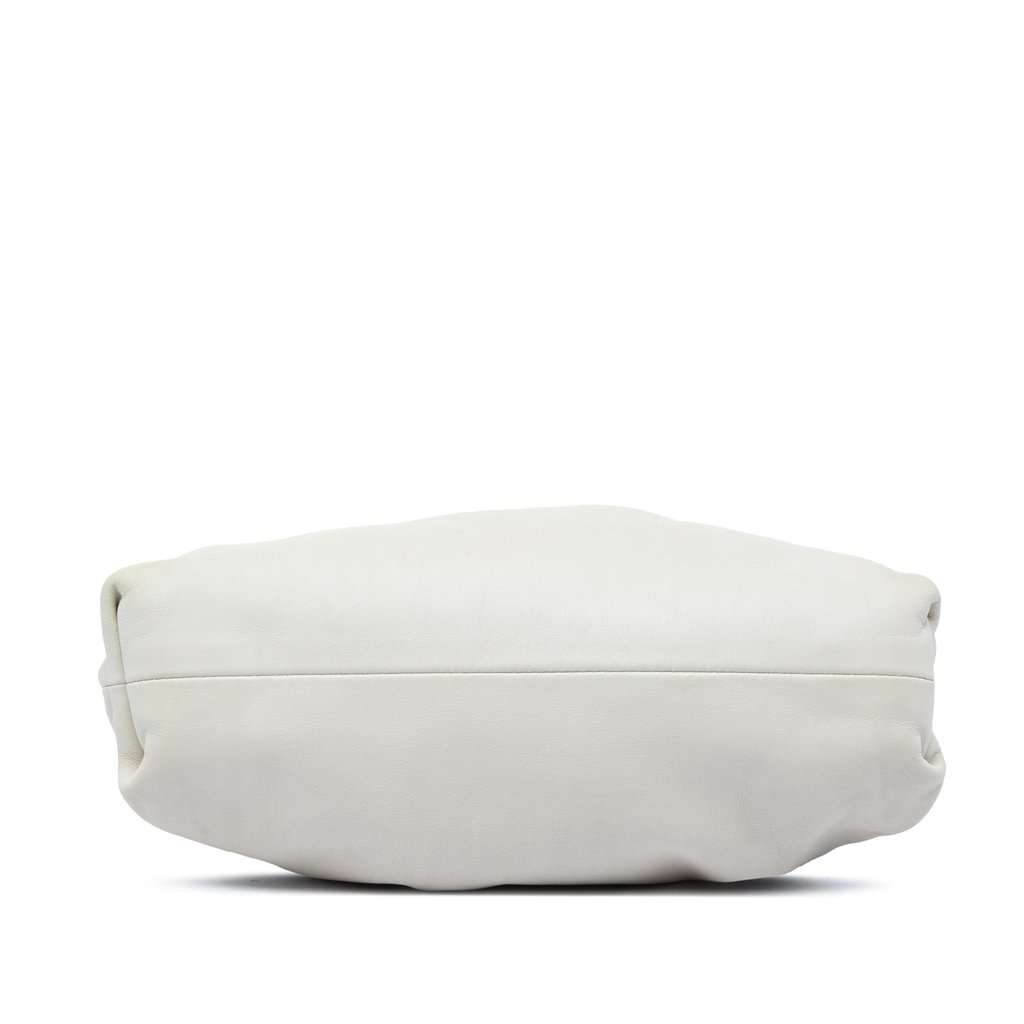 Bottega Veneta Lambskin The Mini Pouch Crossbody White Leather Very good - Inside View
