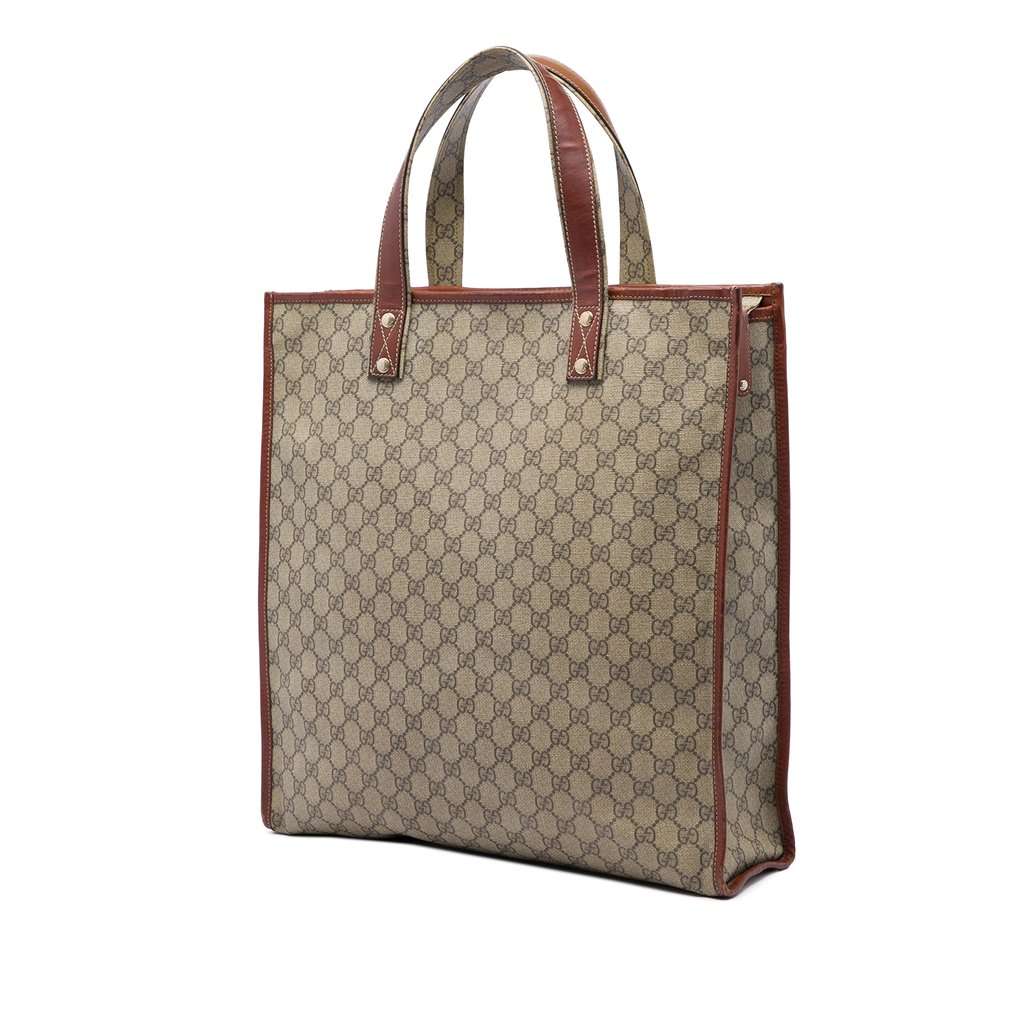 Gucci GG Supreme Web Tote Beige Very good condition - Back View