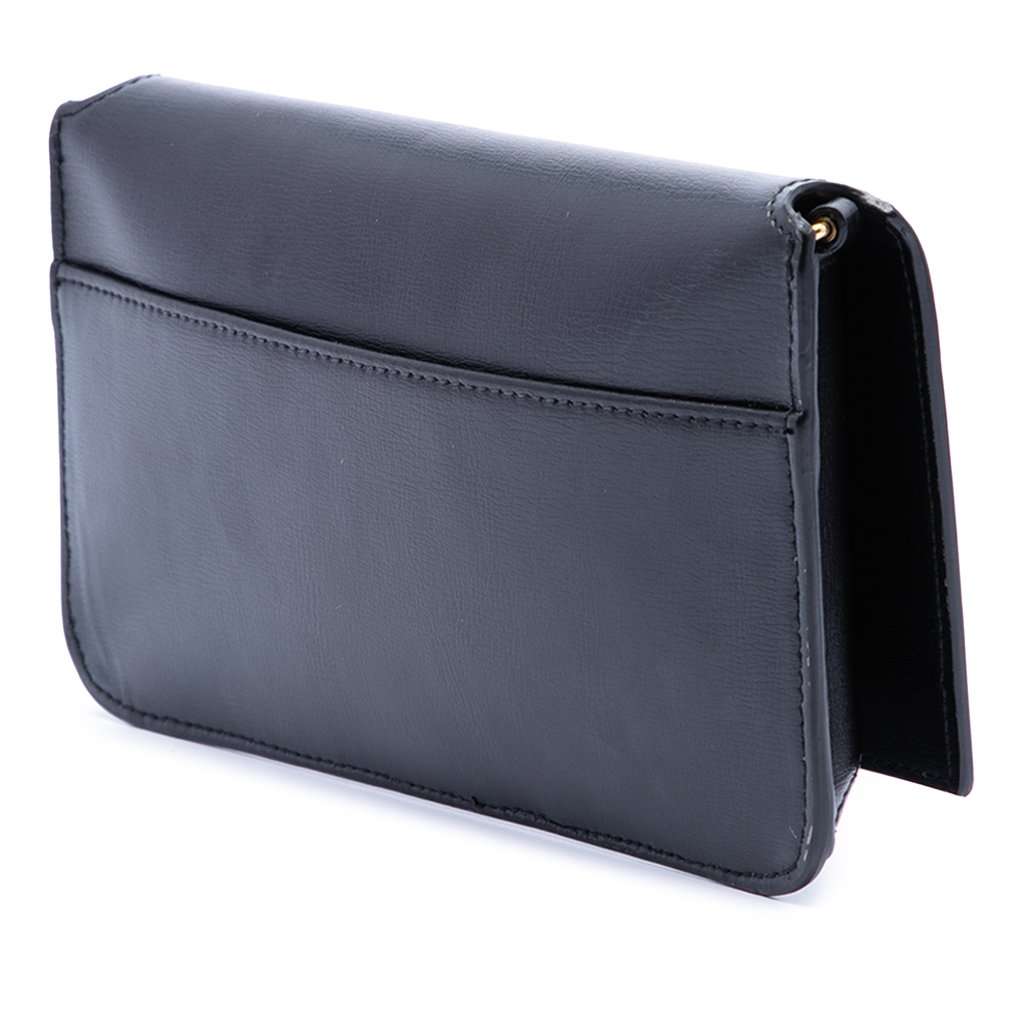 Saint Laurent Smooth Calfskin Cassandre Phone Holder Black Leather Very good condition - Back View