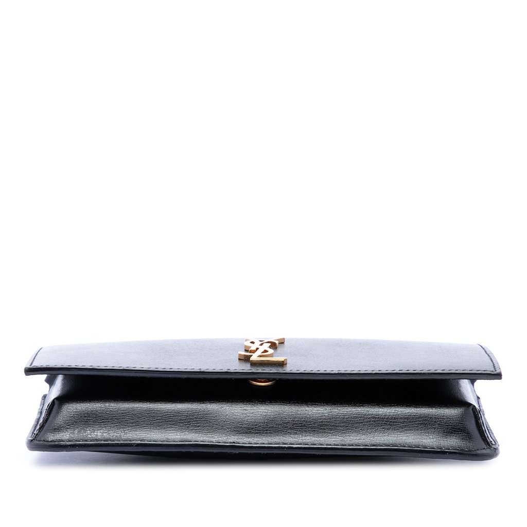 Saint Laurent Smooth Calfskin Cassandre Phone Holder Black Leather Very good condition - Inside View