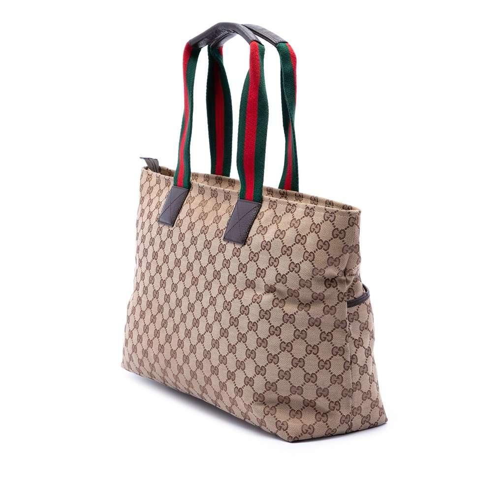 Gucci GG Canvas Web Tote Beige Very good condition - Back View