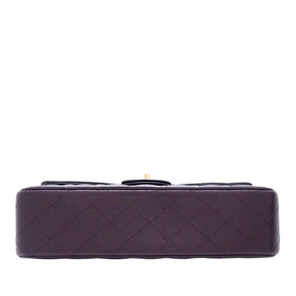 Chanel Medium Classic Caviar Double Flap Purple Leather Very good condition - Model View