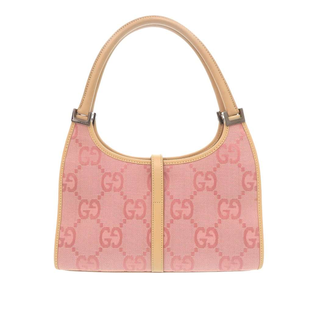 Gucci GG Canvas Jackie Bardot Handbag Pink Very good condition - Back View