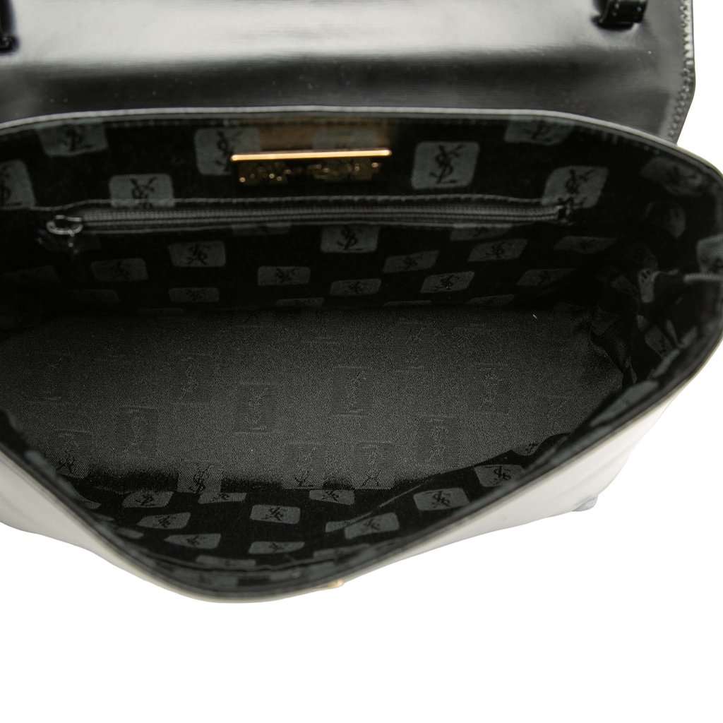 Saint Laurent Leather Logo Charm Top Handle Bag Black Leather Very good - Model View