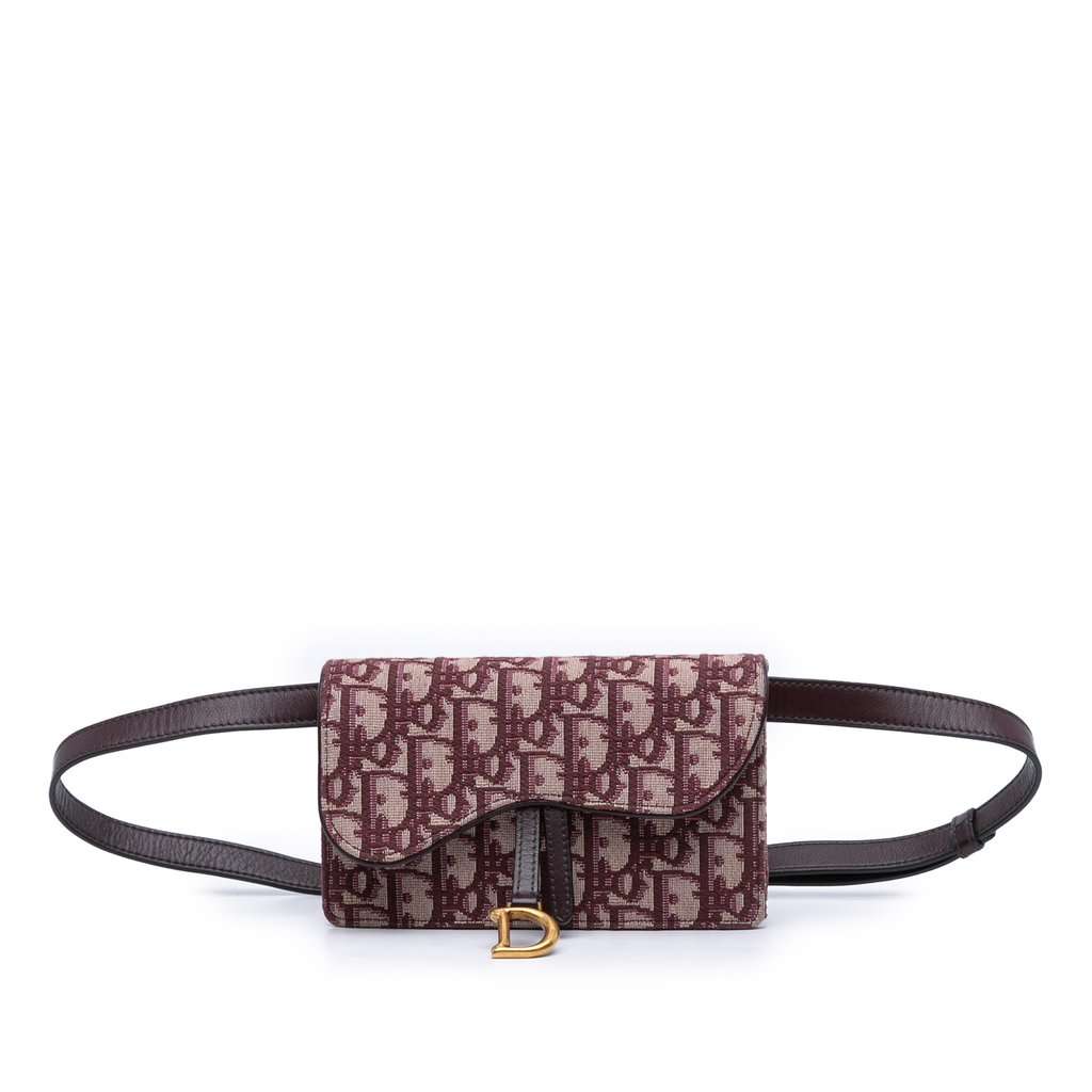 Dior Oblique Canvas Saddle Belt Bag Red Very good condition - Front View