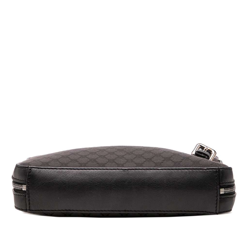 Celine Leather Trimmed Macadam Canvas Messenger Bag Black Very good - Inside View