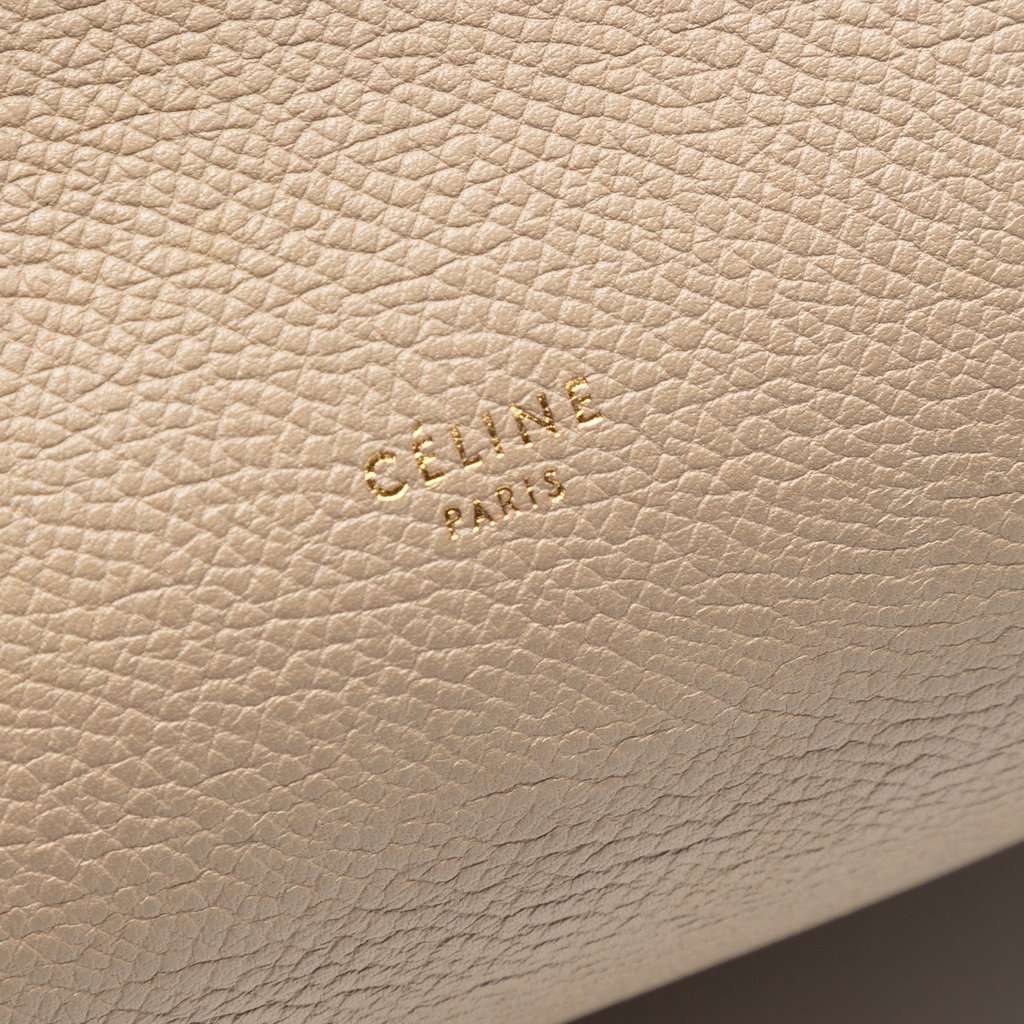 Celine Mini Grained Calfskin Belt Bag Beige Leather Good condition - Box View