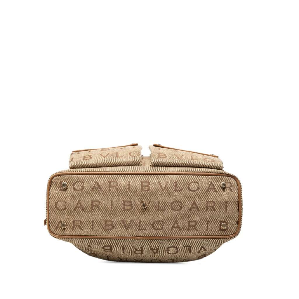 Bvlgari Logomania Canvas Satchel Brown Very good condition - Inside View
