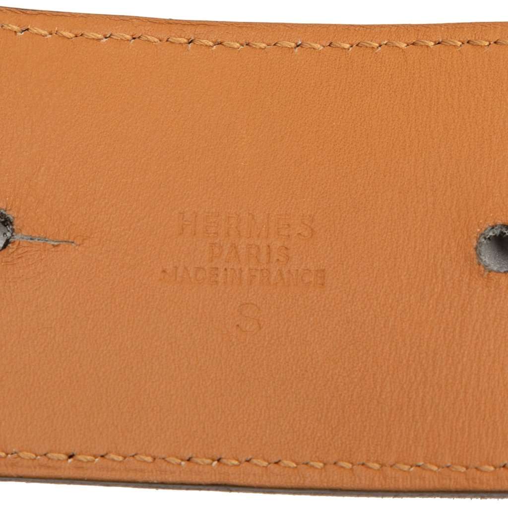 Hermès Chevre Mysore Collier de Chien Shadow Belt S Brown Leather Very good - Model View
