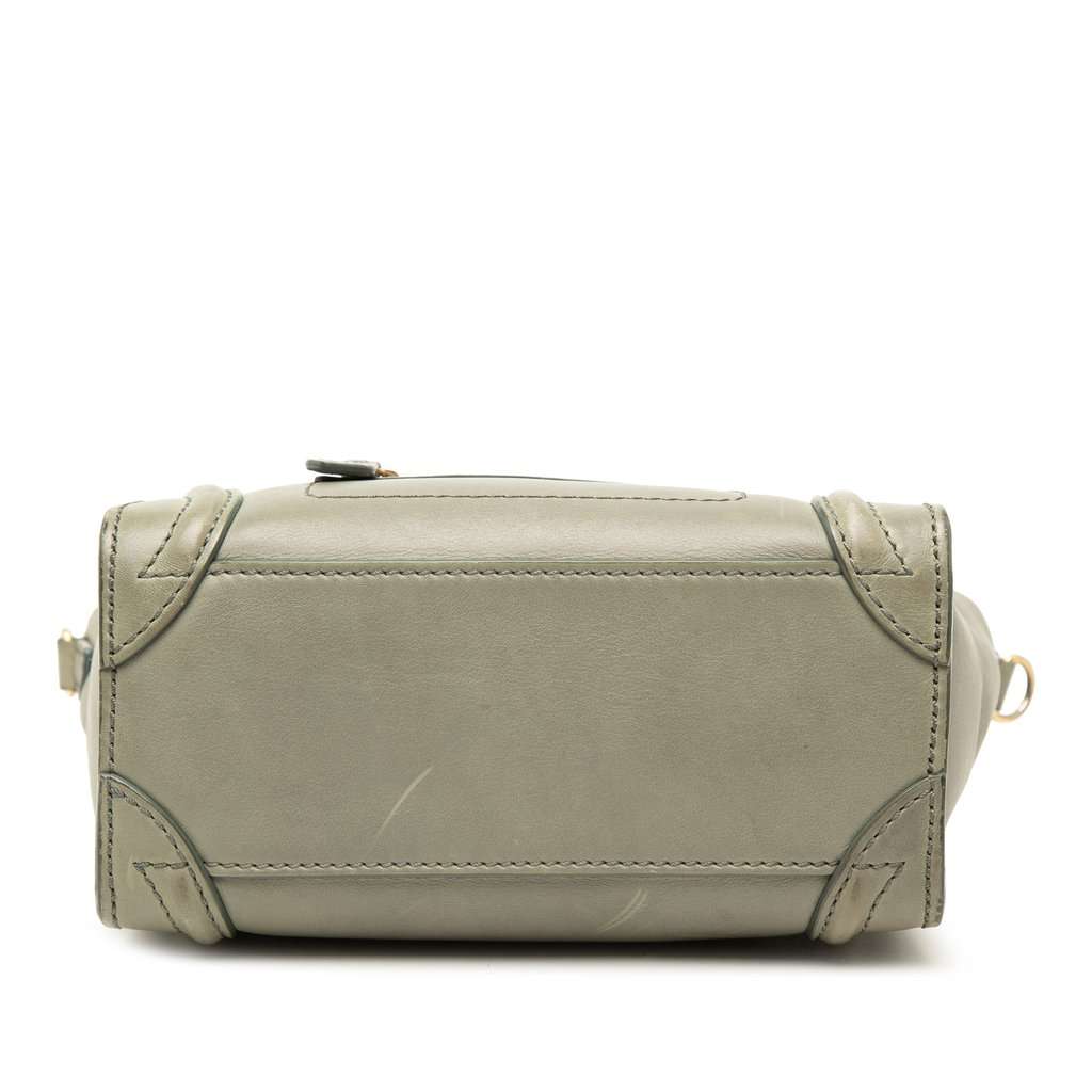 Celine Nano Leather Luggage Tote Green Leather Very good - Inside View