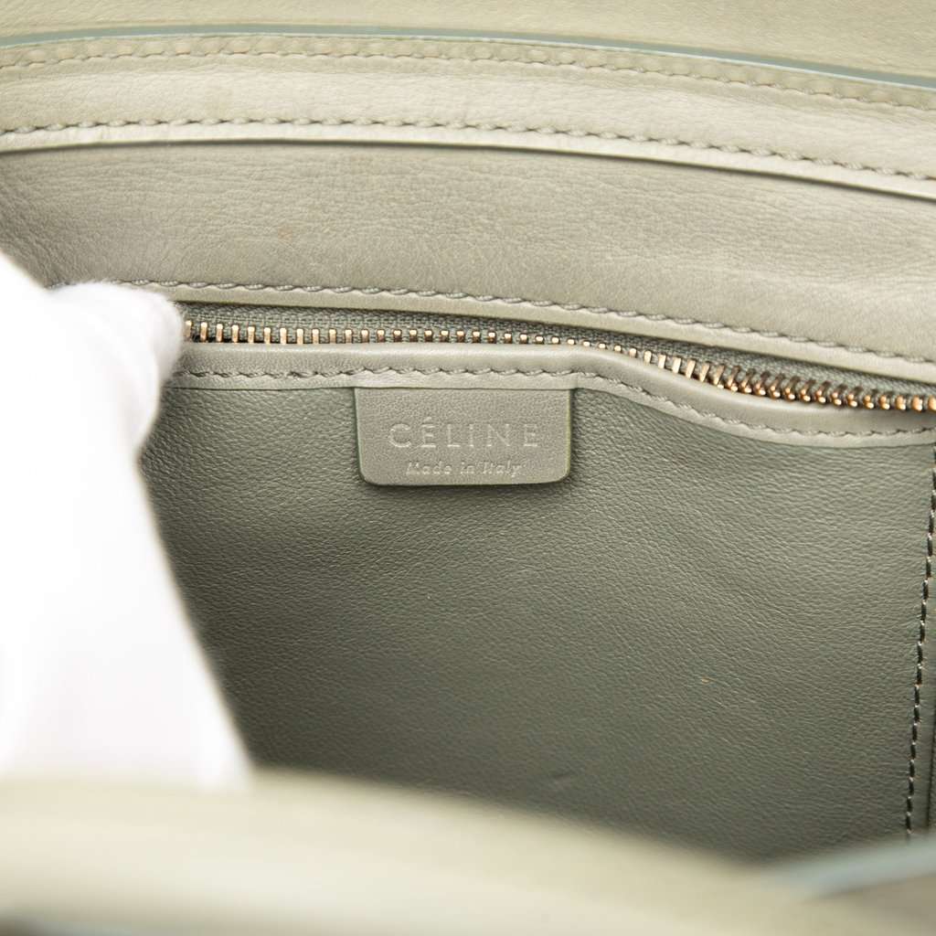 Celine Nano Leather Luggage Tote Green Leather Very good - Box View