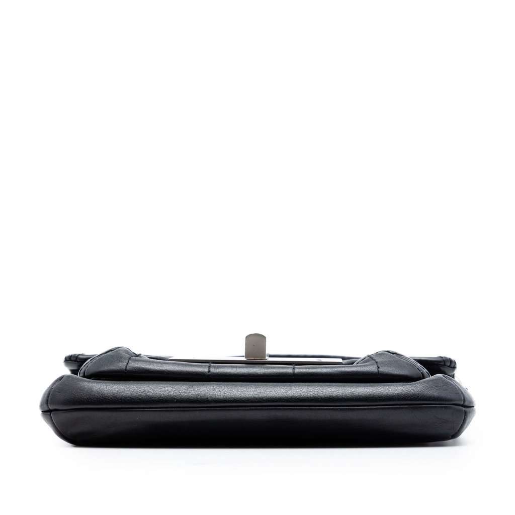 Chanel Calfskin Square Stitched Mademoiselle Shoulder Bag Black Leather Very good condition - Inside View