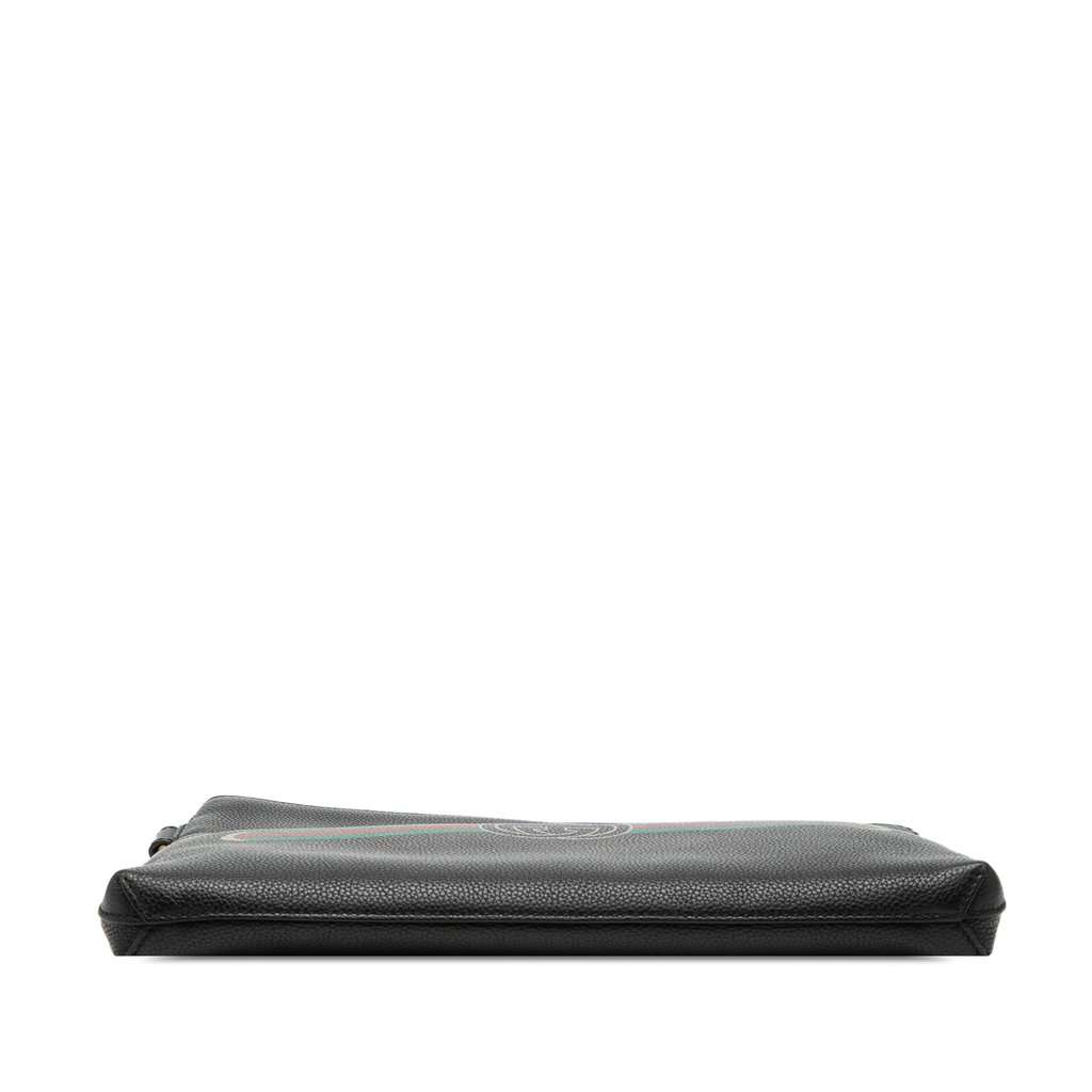 Gucci Leather Logo Clutch Black Leather Very good condition - Inside View