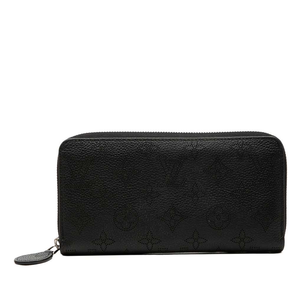 Louis Vuitton Monogram Mahina Zippy Long Wallet Black Leather Very good condition - Front View