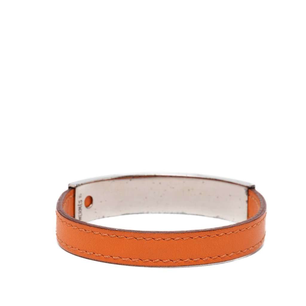 Hermès Leather Pousse Pousse Bracelet Orange Leather Very good condition - Inside View