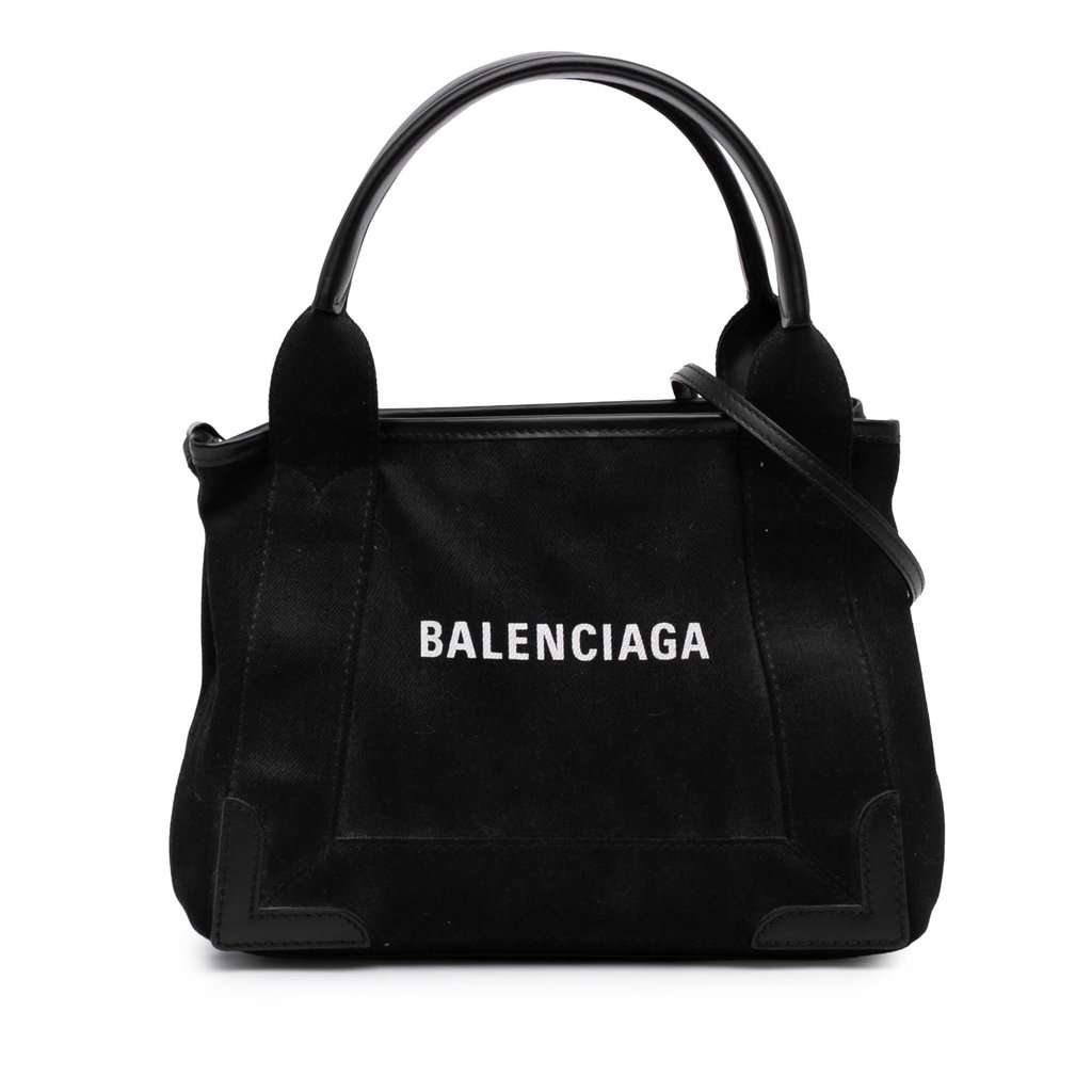 Balenciaga Denim Navy Cabas Satchel XS Black Very good - Front View