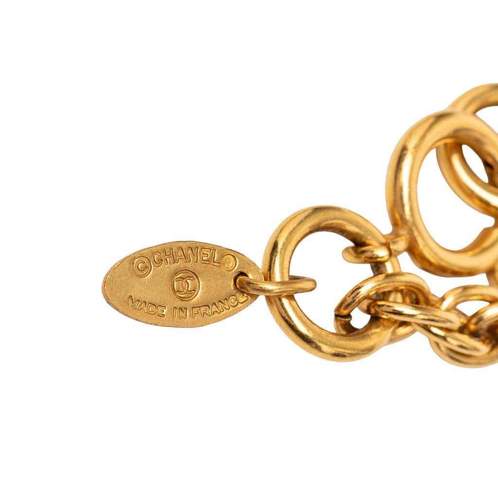 Chanel CC Gold Plated Station Chain Long Necklace Gold Metal Very good condition - Inside View