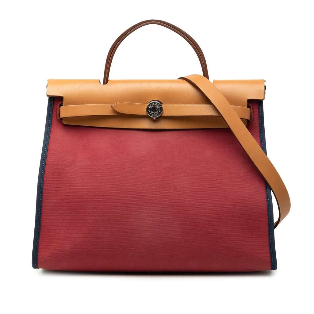 Hermès Toile Herbag Zip 31 Red Very good - Front View