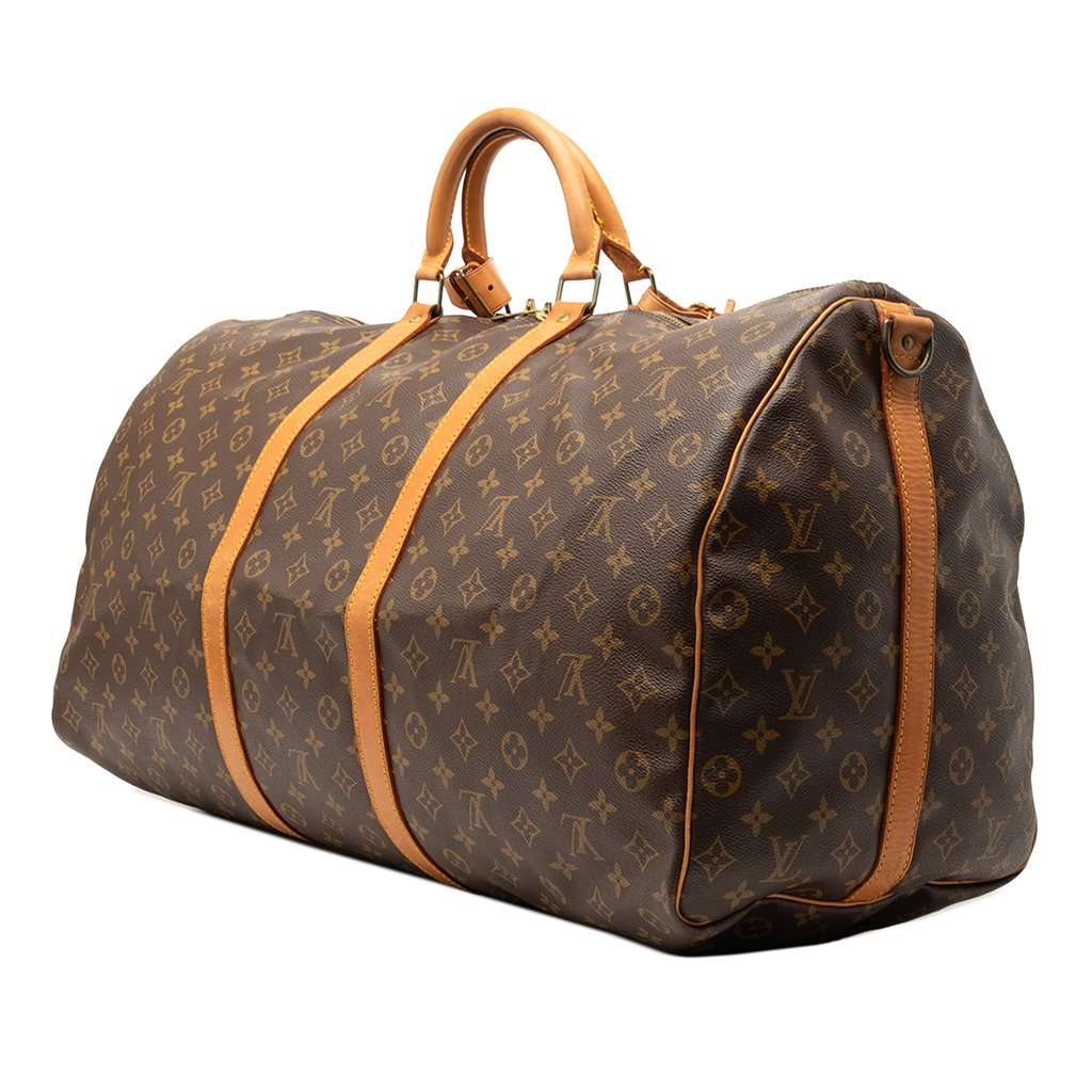 Louis Vuitton Monogram Keepall Bandouliere 60 Brown Very good condition - Back View