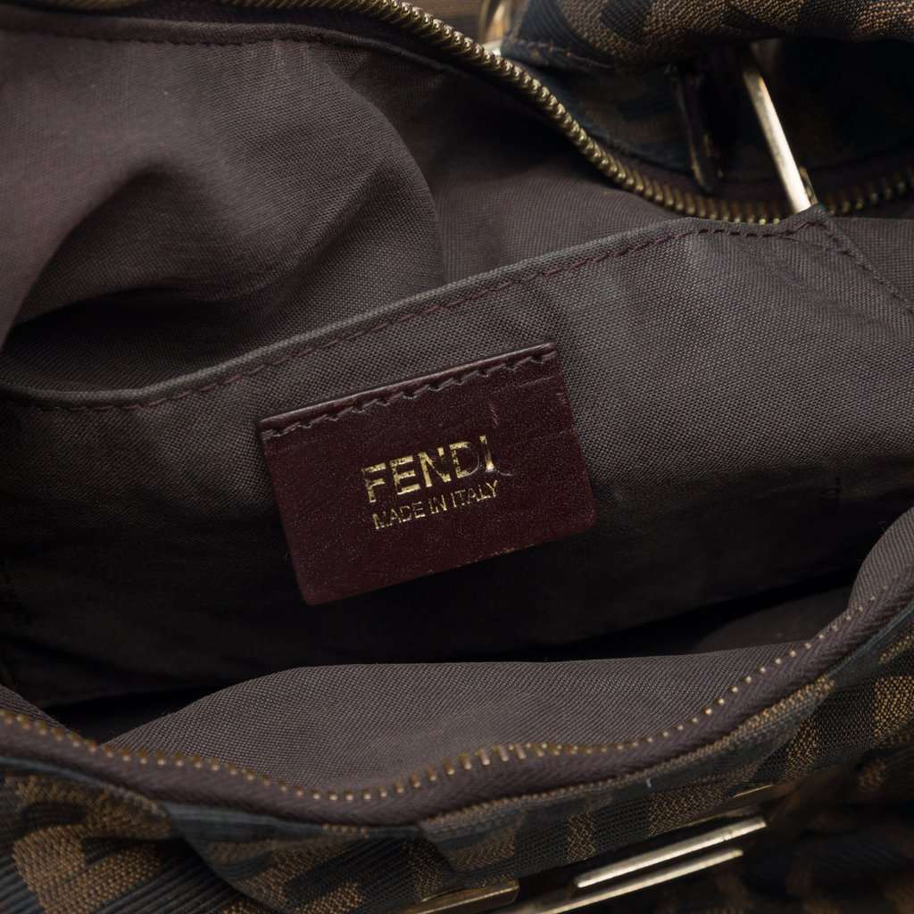 Fendi Zucca Canvas Mia Hobo Brown Very good condition - Box View