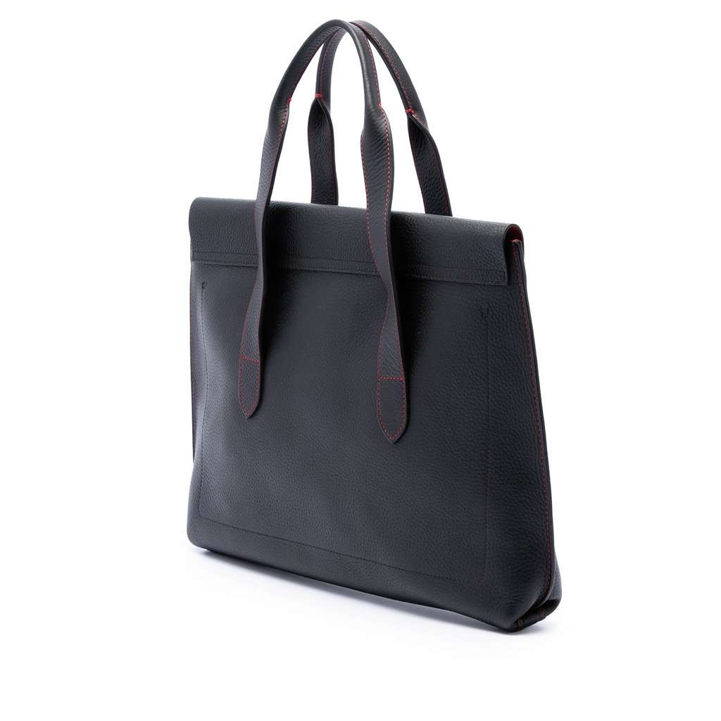 Loewe Grained Calfskin Anagram Briefcase Black Leather Very good condition - Back View