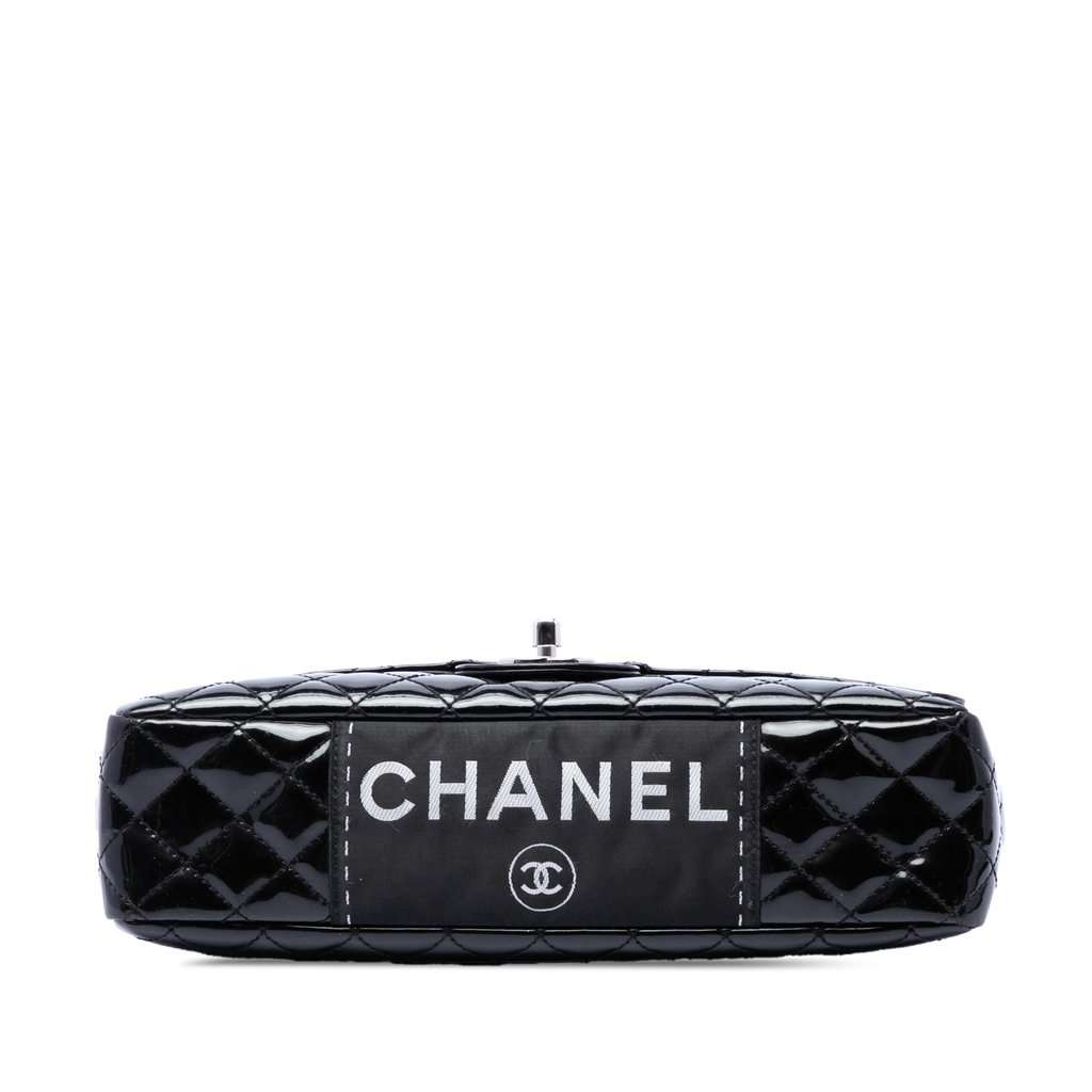 Chanel Medium Quilted Patent Secret Label Flap Black Leather Good condition - Inside View