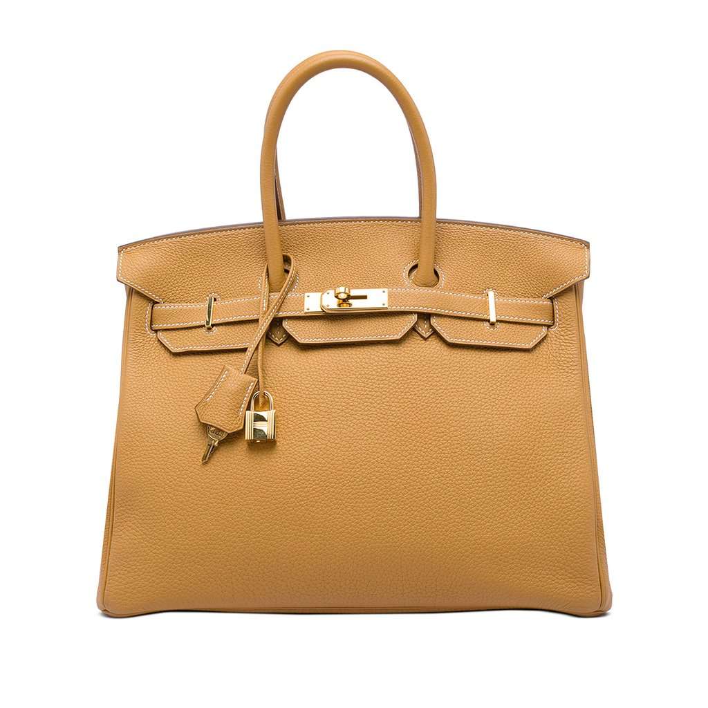 Hermès Togo Birkin Retourne 35 Yellow Leather Very good - Front View