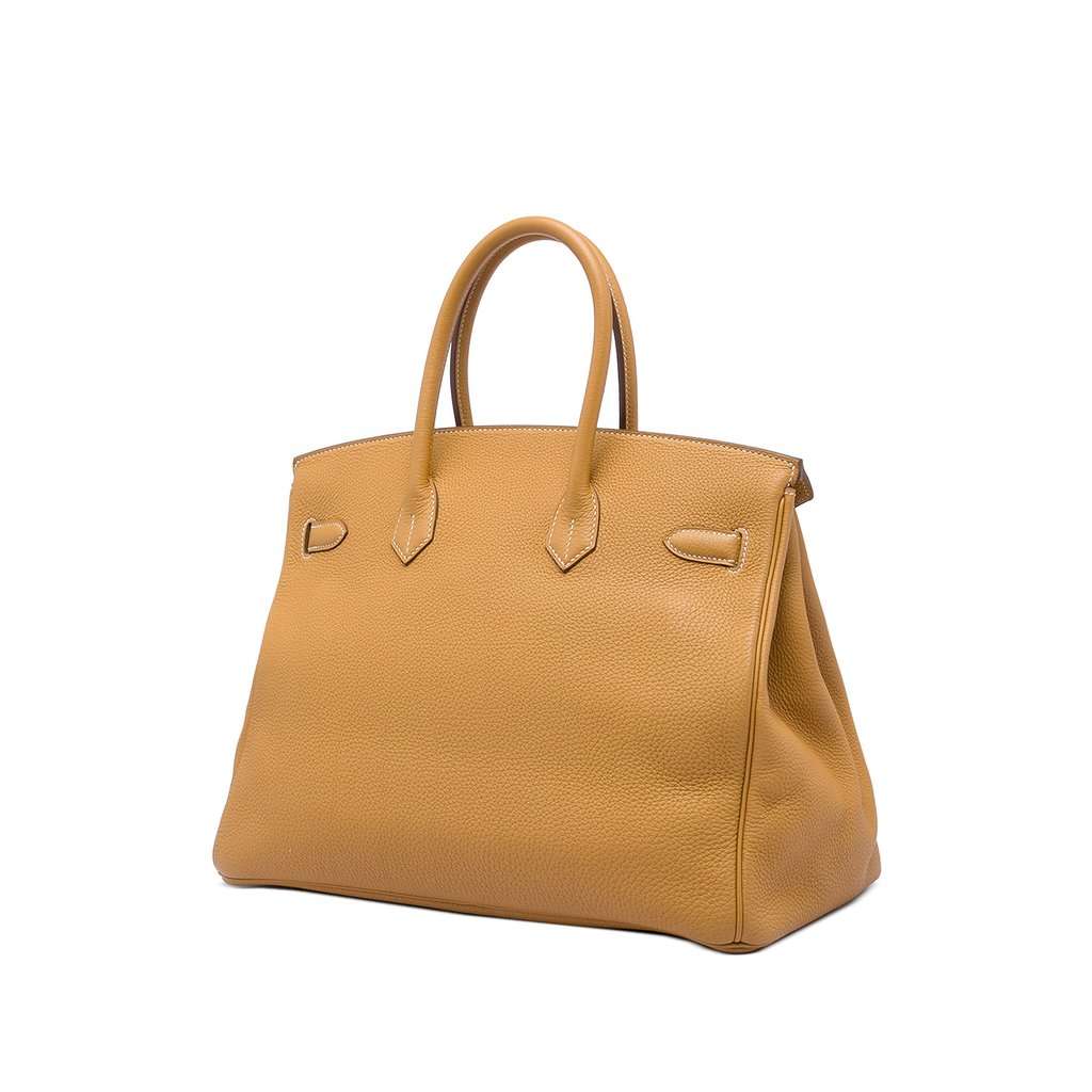 Hermès Togo Birkin Retourne 35 Yellow Leather Very good - Back View
