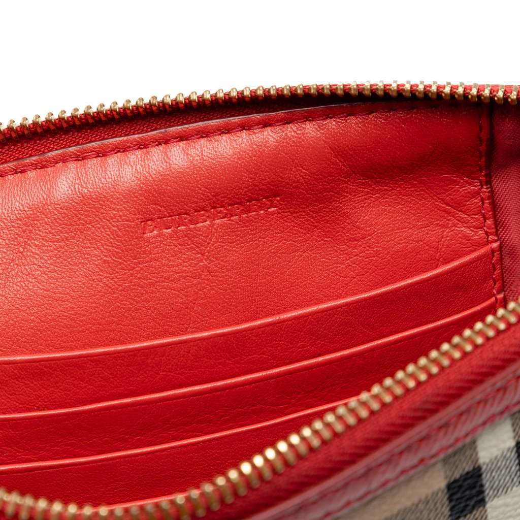 Burberry Haymarket Check Coated Canvas Peyton Crossbody Beige Very good condition - Box View