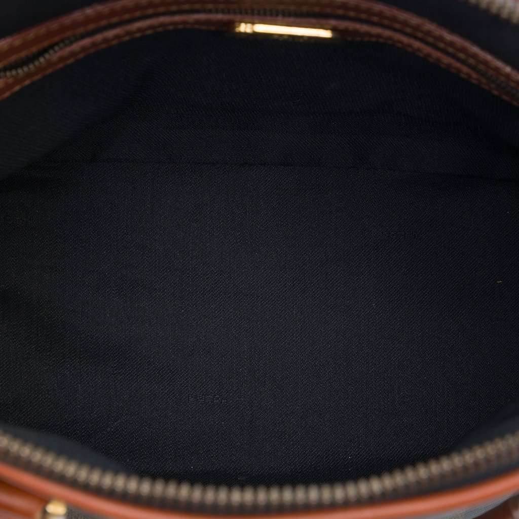 Fendi Pequin Coated Canvas Dome Satchel Brown Very good condition - Model View