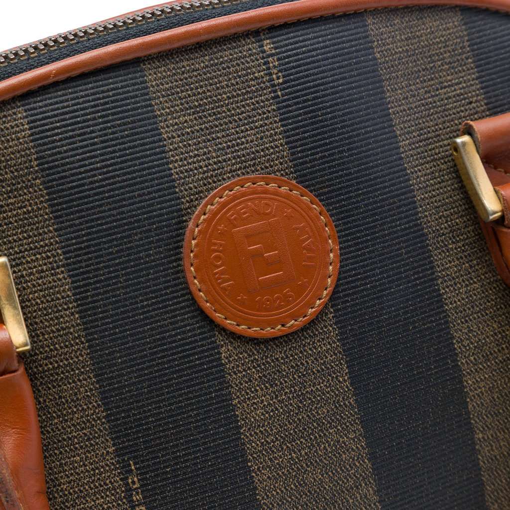 Fendi Pequin Coated Canvas Dome Satchel Brown Very good condition - Box View