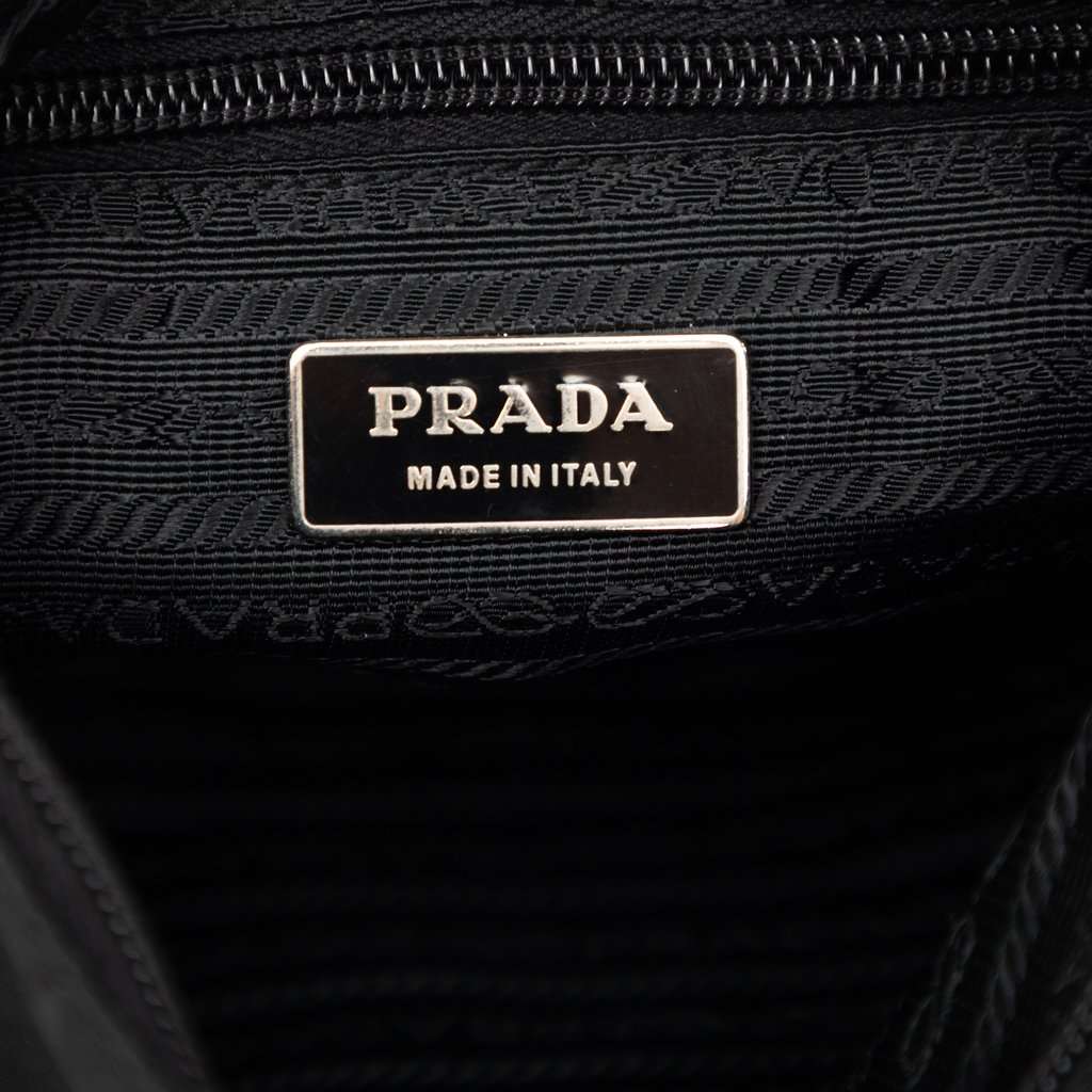Prada Tessuto Zip Buckle Messenger Bag Black Very good condition - Box View