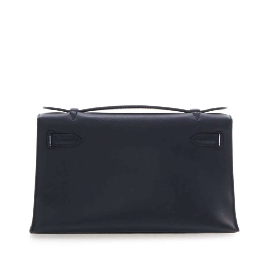 Hermès Swift Kelly Pochette 22 Black Leather Very good condition - Inside View