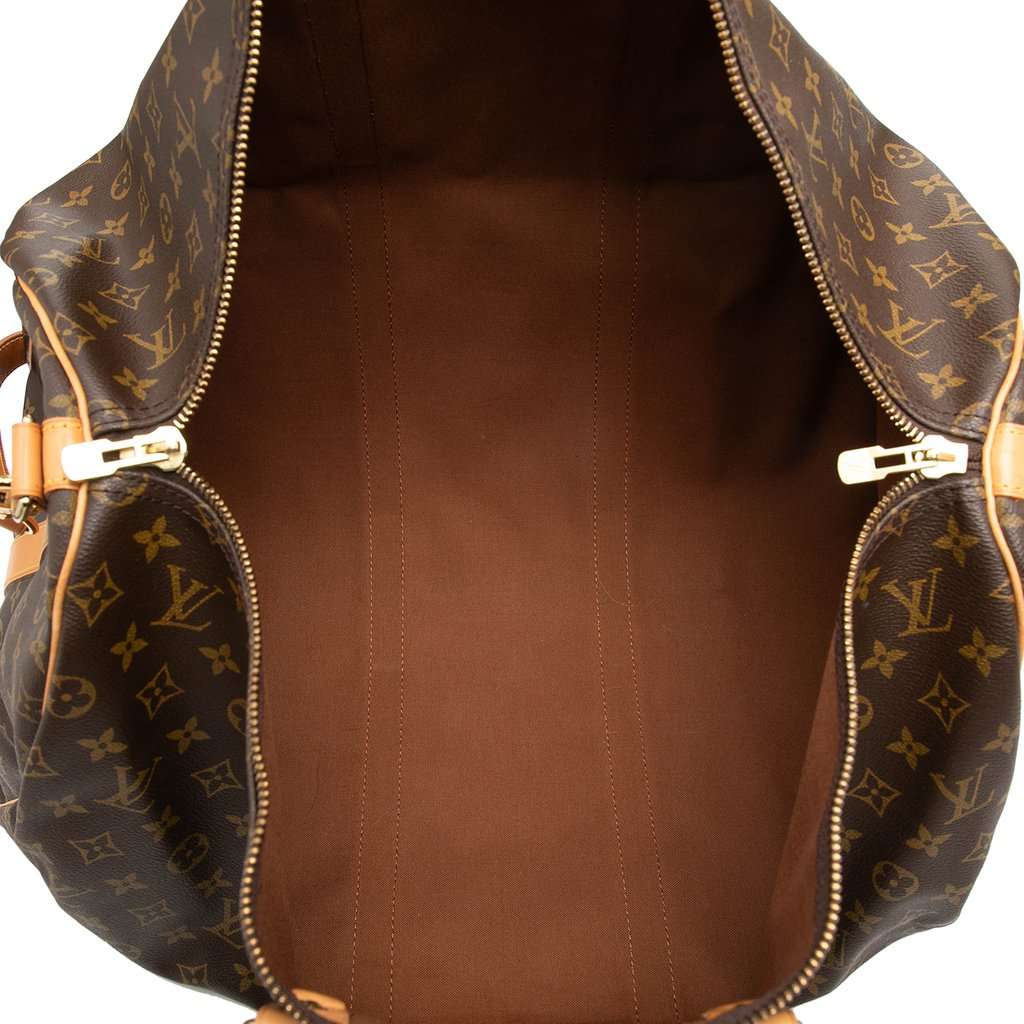 Louis Vuitton Monogram Keepall Bandouliere 55 Brown Very good - Model View