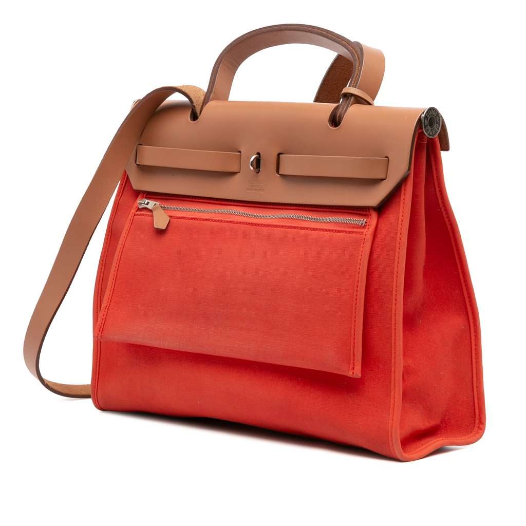 Hermès Toile Herbag Zip 31 Orange Very good condition - Back View