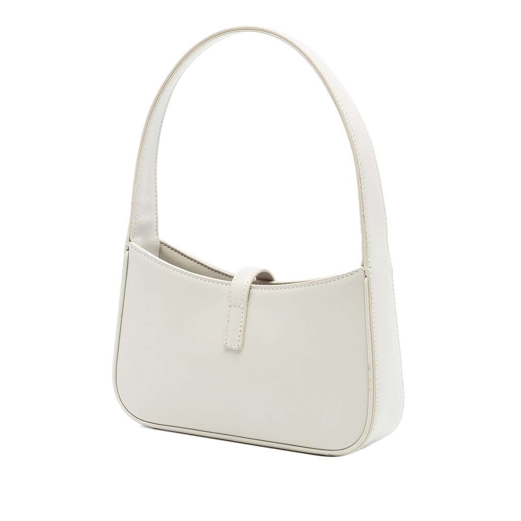 Saint Laurent Mini Smooth Calfskin Le 5 a 7 White Leather Very good condition - Back View