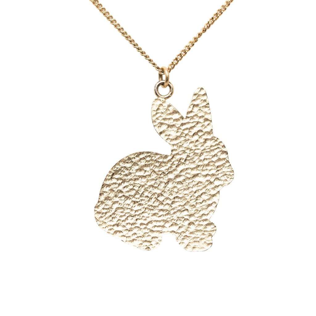 Chanel CC Gold Plated Resin Rabbit Pendant Necklace Gold Metal Very good - Back View