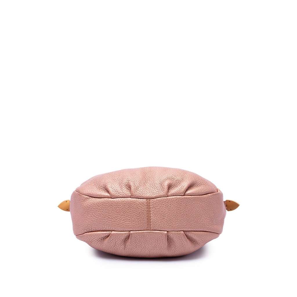 Fendi Metallic Pebbled Leather Selleria Shoulder Bag Pink Leather Very good - Inside View