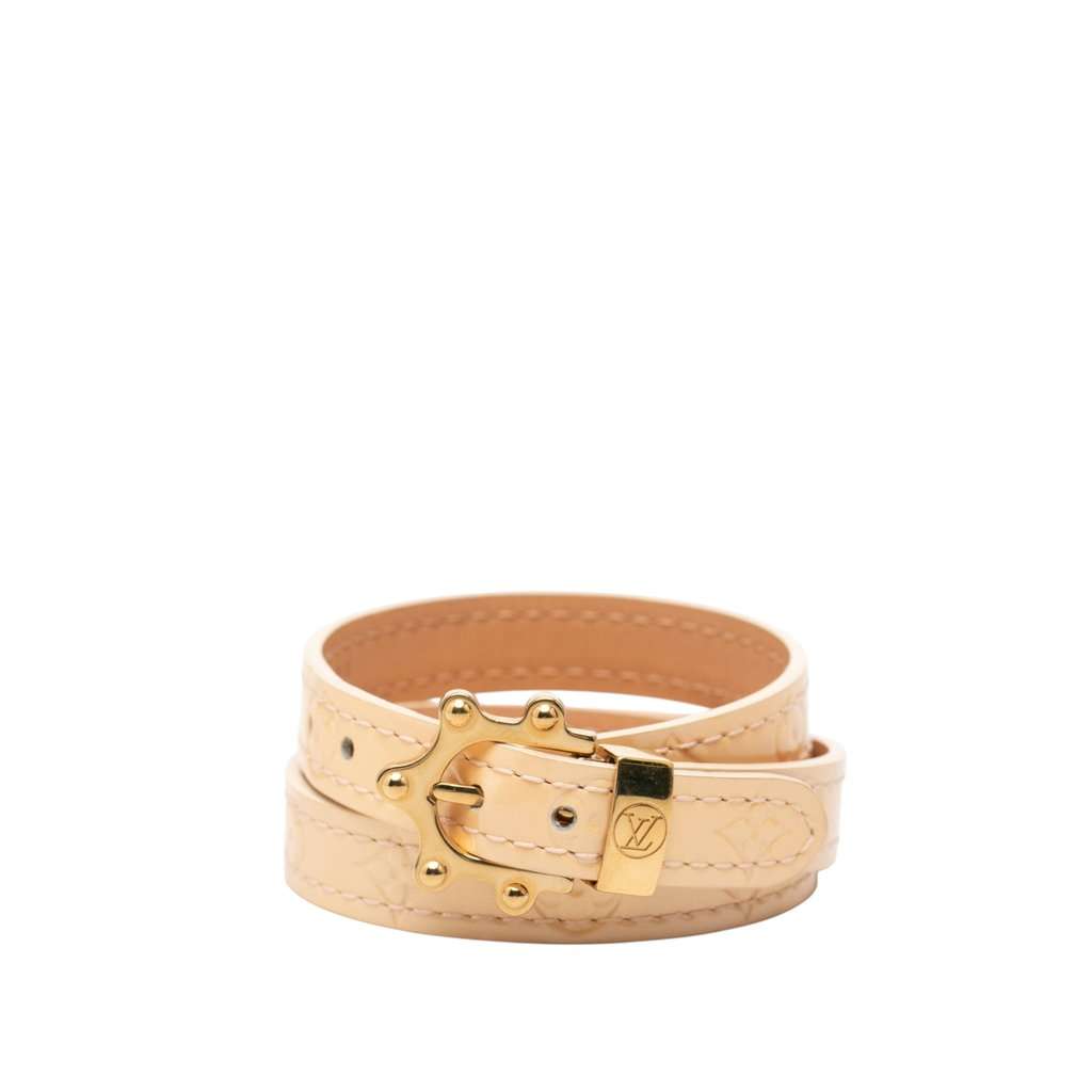 Louis Vuitton Monogram Vernis Triple Tour Wrap Bracelet Brown Leather Very good - Front View