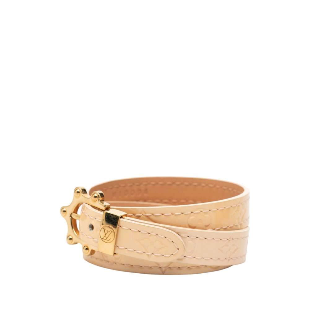 Louis Vuitton Monogram Vernis Triple Tour Wrap Bracelet Brown Leather Very good - Back View